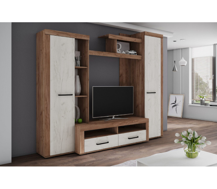 Гостиная Марсель-4 2480 дуб крафт табачный/дуб крафт белый