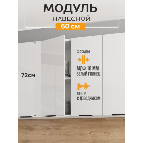 Арко Нео Белый Глянец Шкаф верхний 600