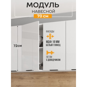 Арко Нео Белый Глянец Шкаф верхний 700