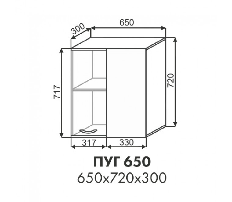 Эстель шкаф верхний угловой ПУГ 650