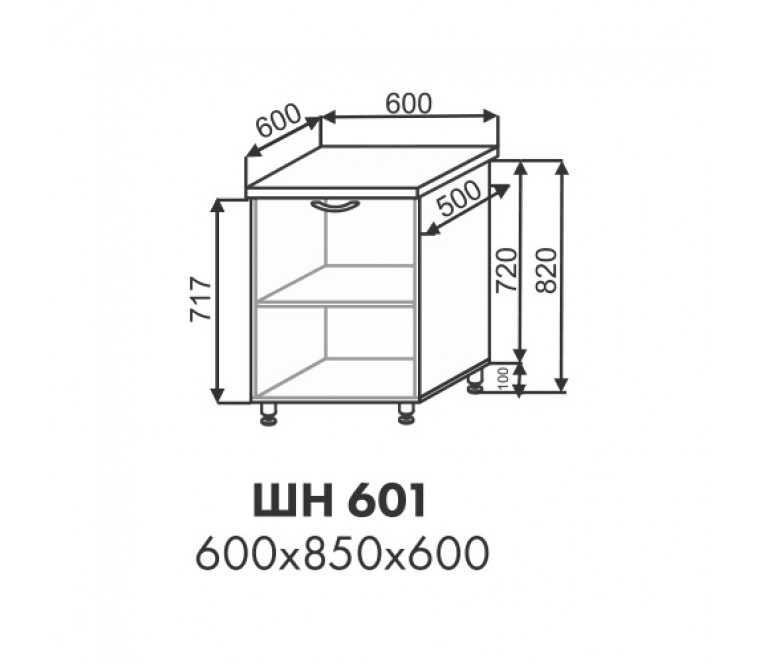 Росси шкаф нижний 1-ств. ШН 601