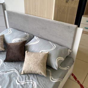 СГ Акцент Кровать №1200М с настилом ЛДСП (белое сияние/веллюкс 49)