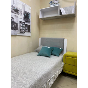 СГ Акцент Кровать №1200М с настилом ЛДСП (белое сияние/веллюкс 49)