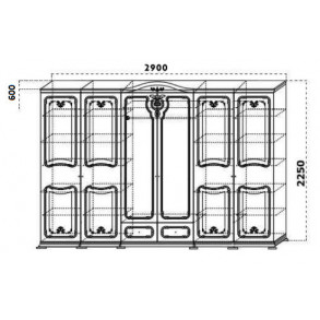 Азалия шкаф 6-ти створчатый 2900